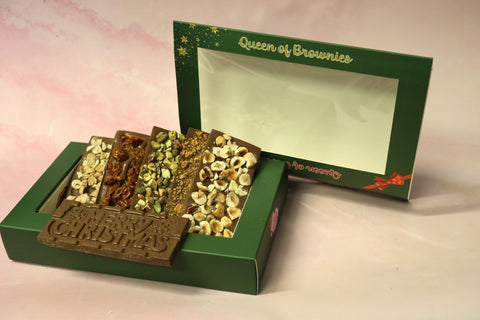 Coffret de 5 Barres Chocolatées au lait – Édition Noël “Merry Xmas”